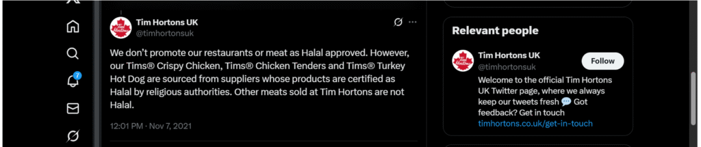 Is Tim Hortons Halal?